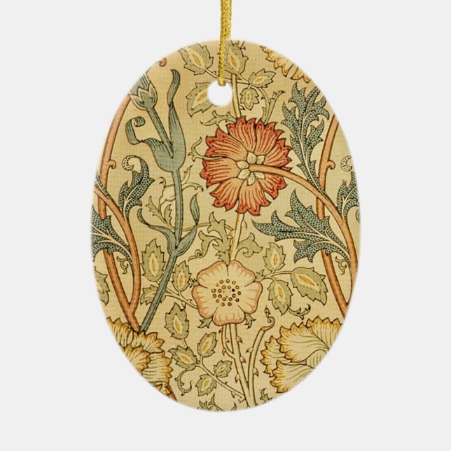 Ornement Ovale En Céramique William Morris Rose Flower Fond d'écran Motif (Devant)