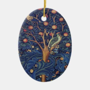 Ornement Ovale En Céramique William Morris Woodpecker Tapestry Arts & Artisana
