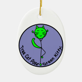Ornement Ovale En Céramique Yoga vert de Kitty