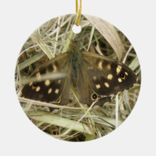 Ornement papillon en bois moucheté