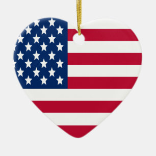 Ornement patriotique de Coeur-Drapeau
