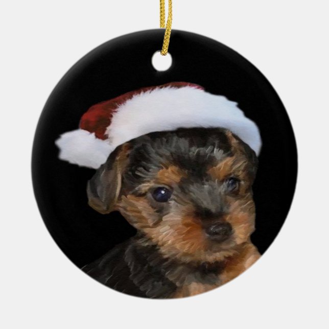 Ornement père Noël Yorkie (Devant)