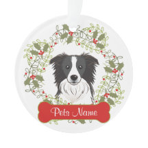 Ornement personnalisable de border collie