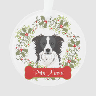 Ornement personnalisable de border collie