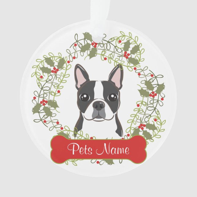Ornement personnalisable de Boston Terrier (devant)