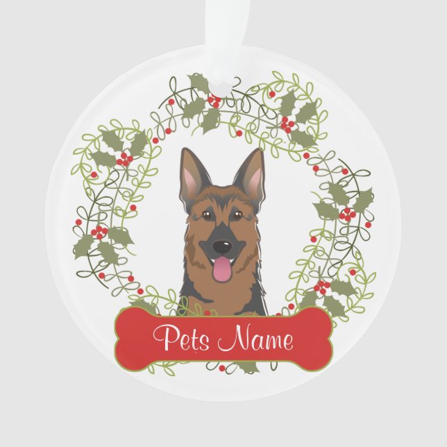 Ornement personnalisable de chien de berger (devant)