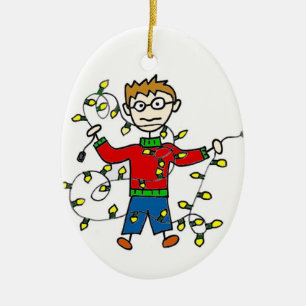 Ornement personnalisable embrouillé de lumières de