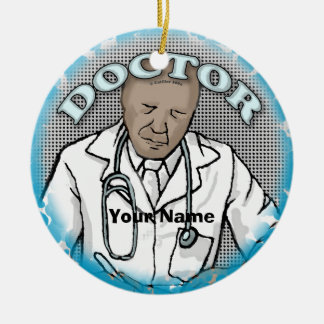 Ornement personnalisé au nom du docteur afro mascu