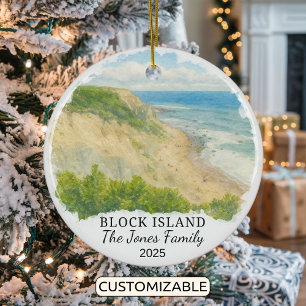 Ornement personnalisé de Block Island, Rhode Islan