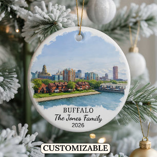 Ornement personnalisé de Buffalo, New York sur mes