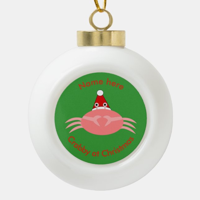 Ornement personnalisé de crabe de Noël (Devant)