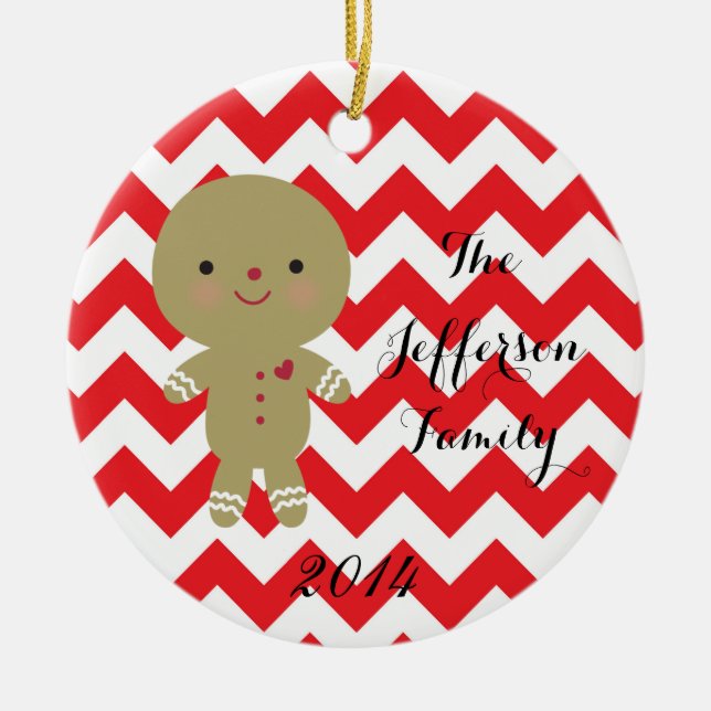 Ornement personnalisé de famille de pain d'épice (Devant)