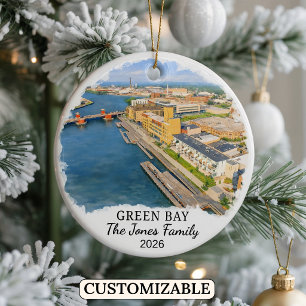 Ornement personnalisé de Green Bay, Wisconsin sur