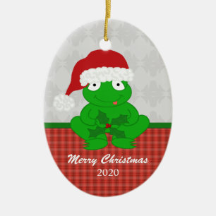 Ornement personnalisé de grenouille de Noël