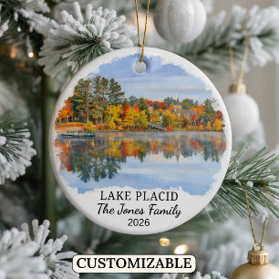 Ornement personnalisé de Lake Placid, New York sur