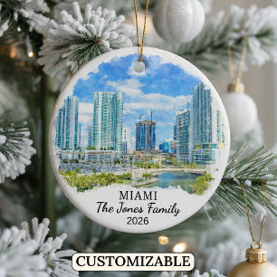 Ornement personnalisé de Miami, Floride sur mesure