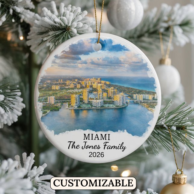 Ornement personnalisé de Miami, Floride sur mesure (Créateur téléchargé)