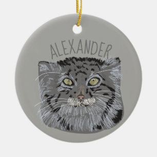 Ornement personnalisé de Noël de chat de Pallas