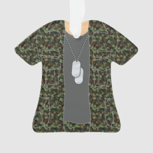 Ornement personnalisé de Noël de soldat de vétéran