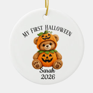 Ornement personnalisé de premier Halloween de bébé