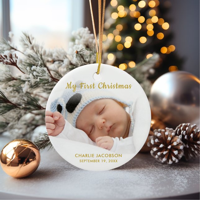Ornement personnalisé de premier Noël pour bébé ga (Créateur téléchargé)