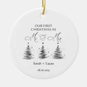 Ornement personnalisé de premier Noël pour M. et M