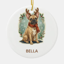 Ornement personnalisé de Renne Bouledogue Français