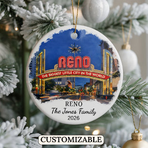 Ornement personnalisé de Reno, État du Nevada pers
