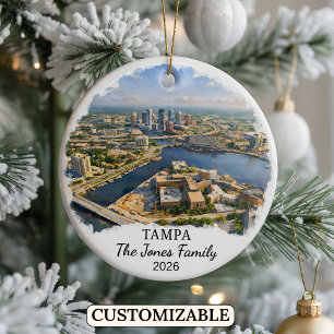Ornement personnalisé de Tampa, Floride sur mesure