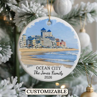 Ornement personnalisé d'Ocean City, Maryland sur m