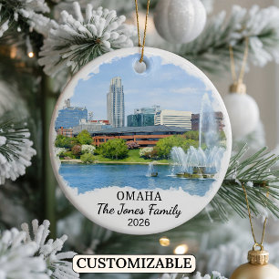 Ornement personnalisé d'Omaha, Nebraska sur mesure