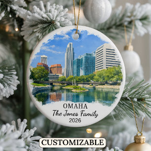 Ornement personnalisé d'Omaha, Nebraska sur mesure