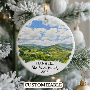 Ornement personnalisé Hanalei, Hawaï sur mesure