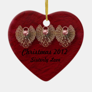 Ornement personnalisé par amour de soeur de coeur