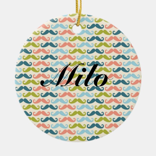 Ornement personnalisé par moustache multicolore (Devant)