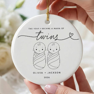 Ornement personnalisé pour nouvelle maman de jumea