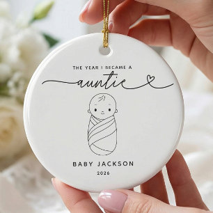 Ornement personnalisé pour nouvelle tante de bébé