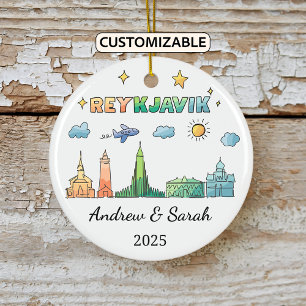 Ornement personnalisé Skyline Reykjavik, Islande