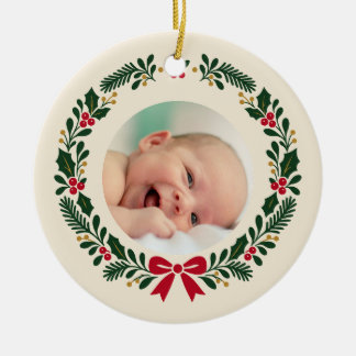 Ornement photo de bébé pour le premier Noël en for
