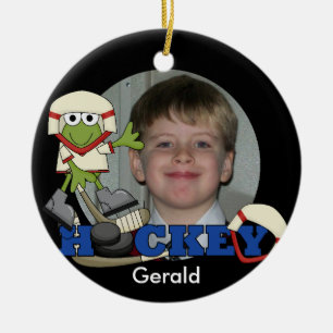 Ornement photo de hockey sur grenouille