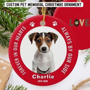 Ornement photo de Noël commémoratif pour animaux d