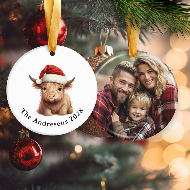Ornement photo en céramique de vache Highland (Créateur téléchargé)