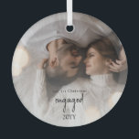 Ornement photo minimaliste moderne engagé<br><div class="desc">Elégant minimaliste moderne ornementen engagé,  personnalisée avec votre photo!</div>