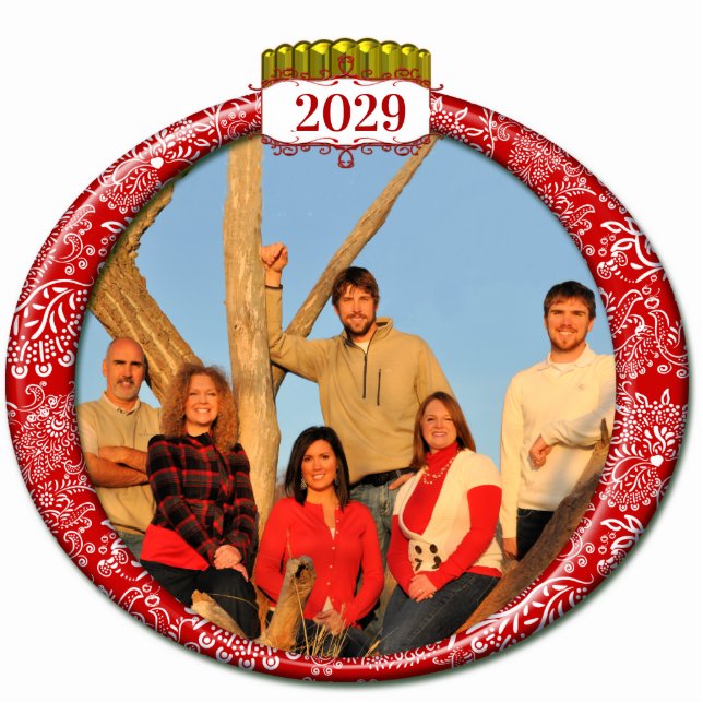 Ornement Photo Sculpture 2011 Famille Couples Enfants Photo Ornement de Noë (Devant)