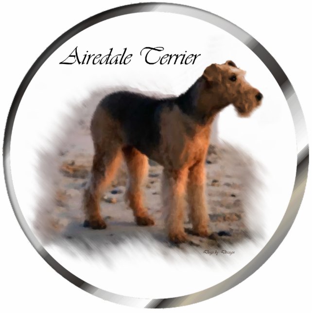 Ornement Photo Sculpture Airedale Terrier Art (Devant)
