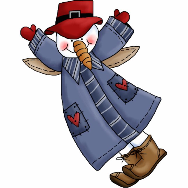 Ornement Photo Sculpture Ange Snowman (Devant)