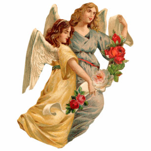 Ornement Photo Sculpture Anges vintages et ornement de Noël de roses