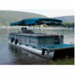 Ornement Photo Sculpture Bateau de ponton<br><div class="desc">Bateau turquoise de ponton.</div>