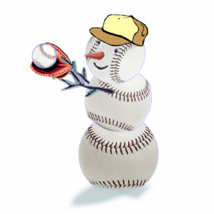 Ornement Photo Sculpture bonhomme de neige de base-ball