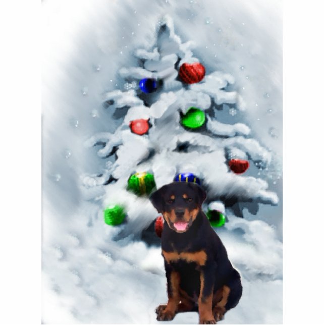 Ornement Photo Sculpture Cadeaux de Noël Rottweiler (Devant)